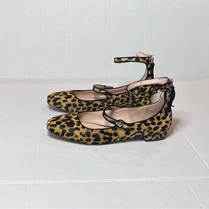 J. Crew Leopard Calf Hair Ballet Sally Flats